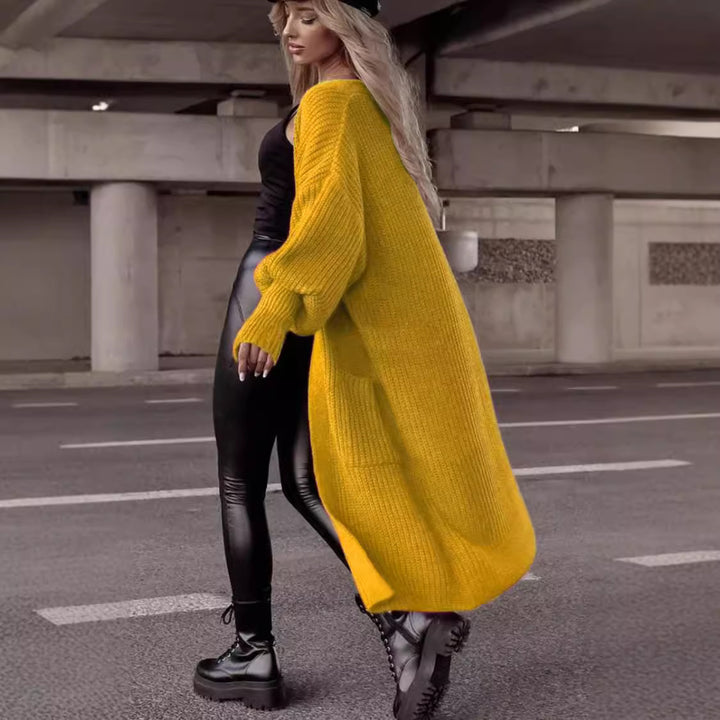 Chunky knit cardigan for women with deep pockets and relaxed oversized fit Lune London