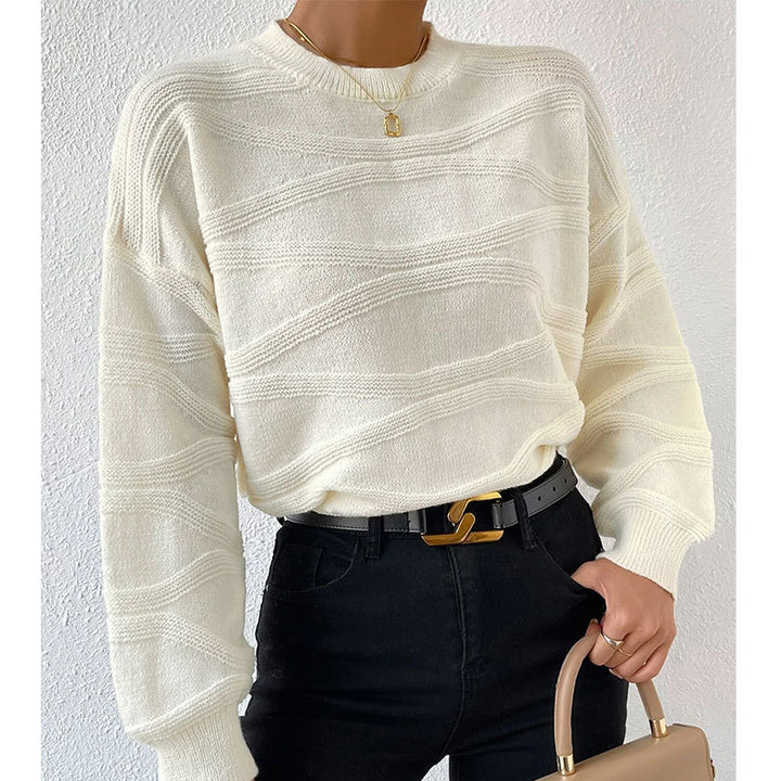 Pull en maille pour femmes avec un motif de vagues sophistiqué Chic & Stil