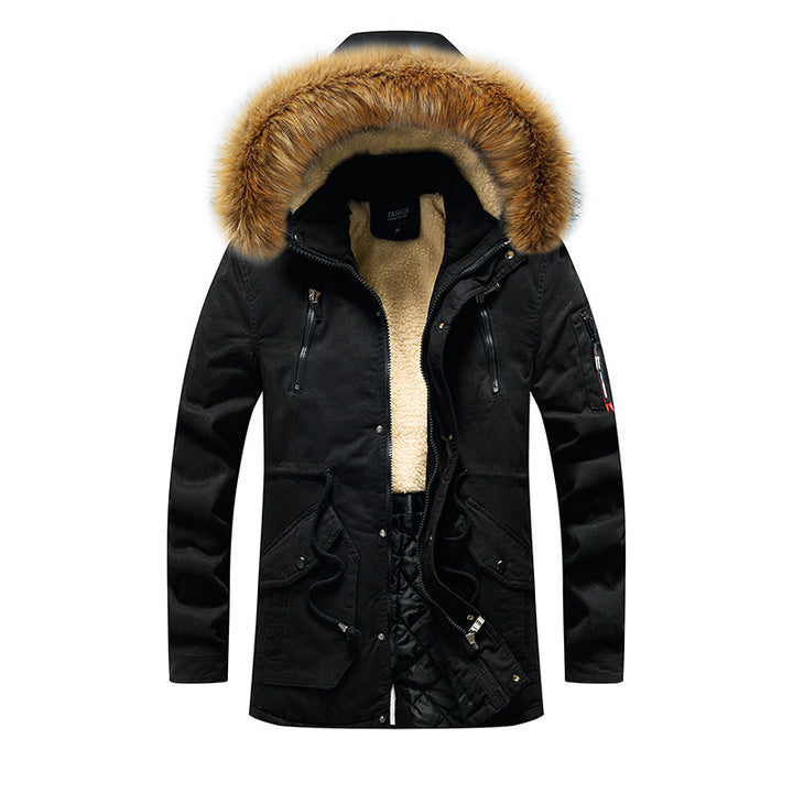 Winter jacket for men with removable faux fur collar Lune London