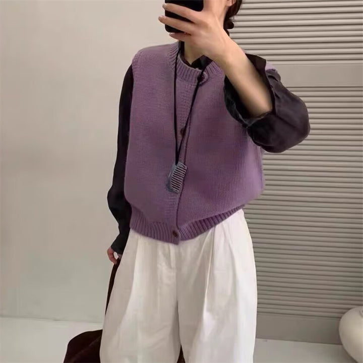 Gilet en tricot pour femmes avec design à boutons et coupe décontractée Chic & Stil