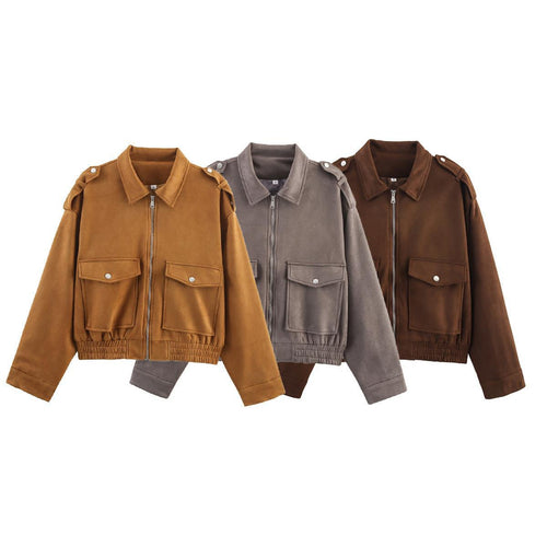 Casual utility jacket for women with sturdy zipper and large patch pockets Lune London