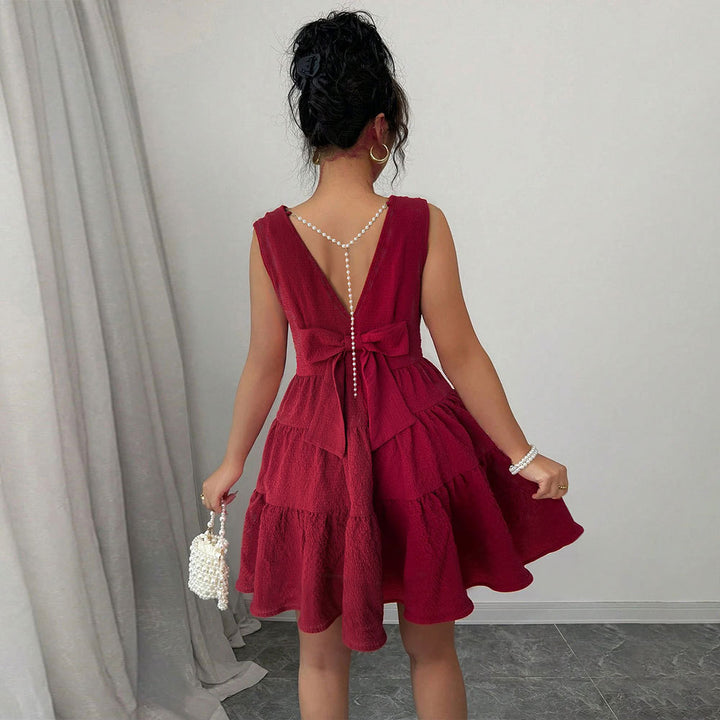 Robe d'été aérienne pour femme avec un élégant décolleté en V et un ourlet volé Chic & Stil