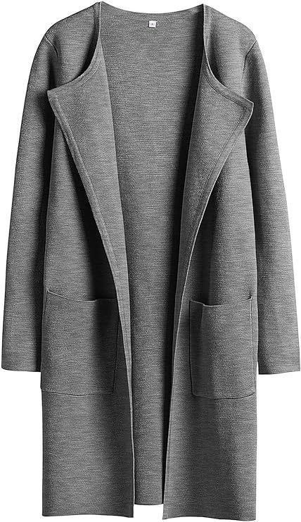 Lune London Women's Open Front Knitted Jacket with Practical Pockets