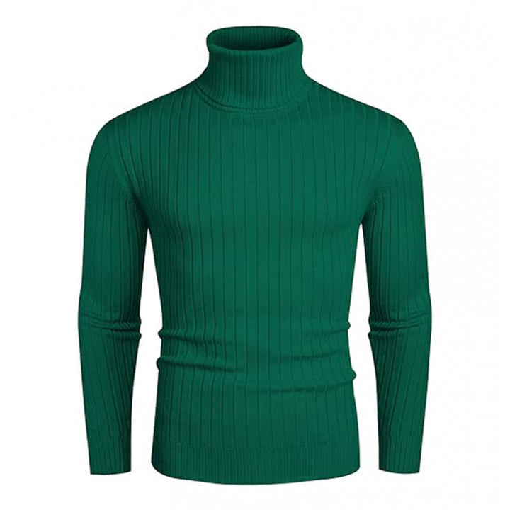 Knit sweater for men with high collar and ribbed pattern Lune London