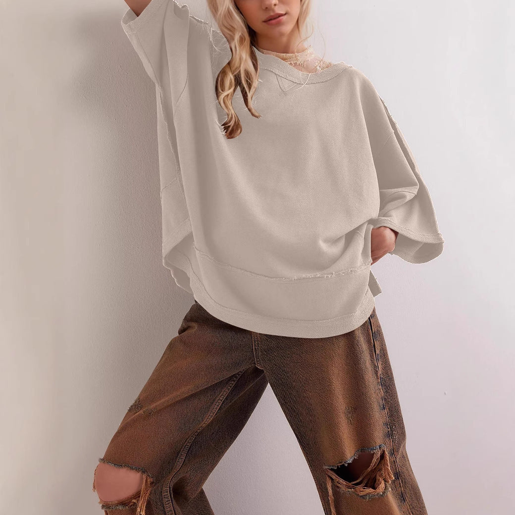 Women Oversized Sweatshirt with Open Sides Lune London