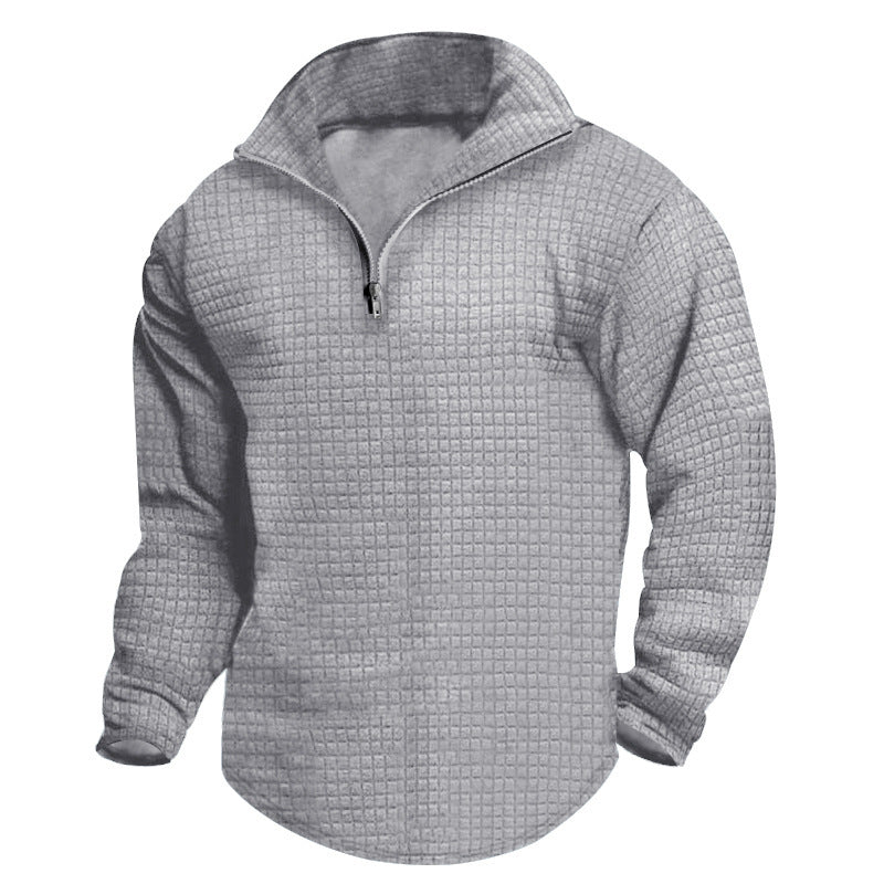 Men's High-Quality Fleece Sweater with Stand-Up Collar and Zipper Lune London
