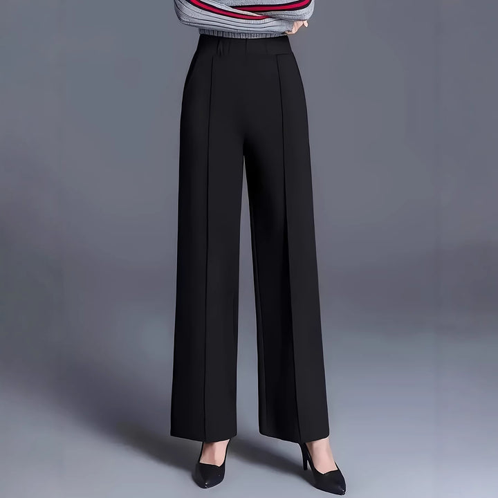 Women's Wide High-Waisted Trousers with Elegant Pleats Lune London