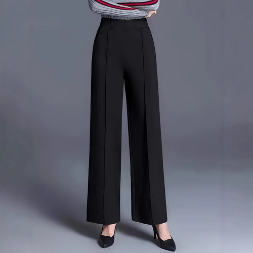 Women's Wide High-Waisted Trousers with Elegant Pleats Lune London