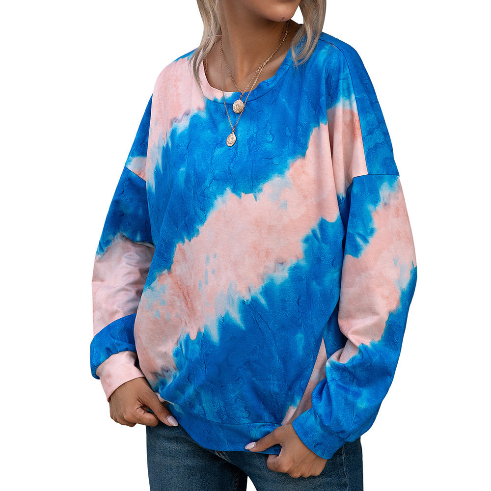 Lune London Women's Casual Tie-Dye Long Sleeve Shirt
