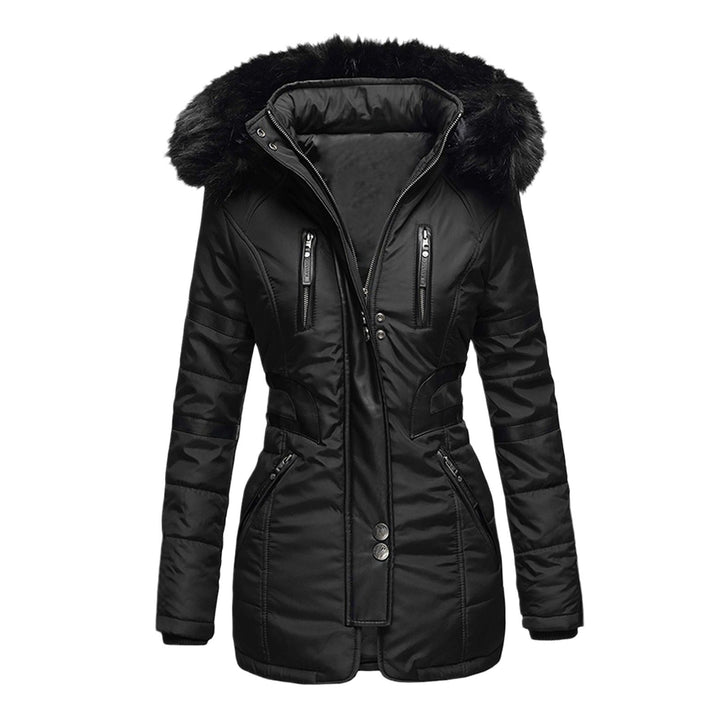 Ladies functional parka with removable hood and trendy faux fur trim Lune Londonl