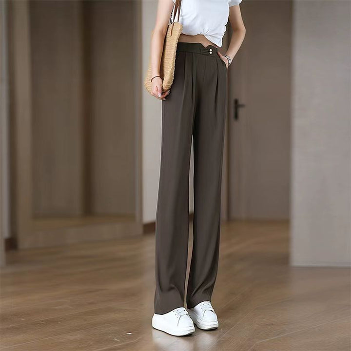 Ladies Flowing High-Waisted Pants with Elegant Pleats Chic & Stil