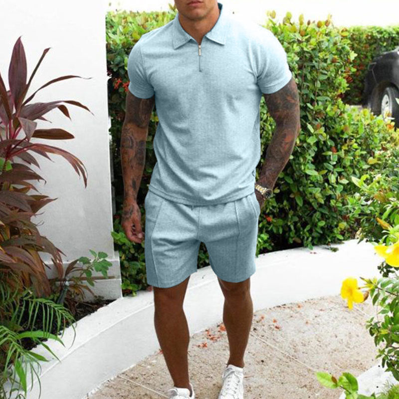 Men's Comfortable Chic Polo and Leisure Shorts Set