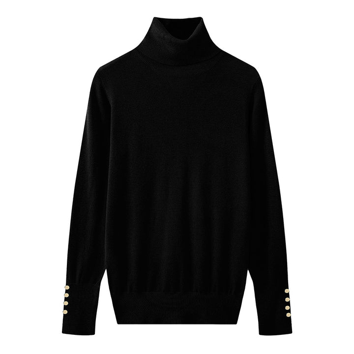 Ladies' turtleneck sweater with elegant button details Lune London