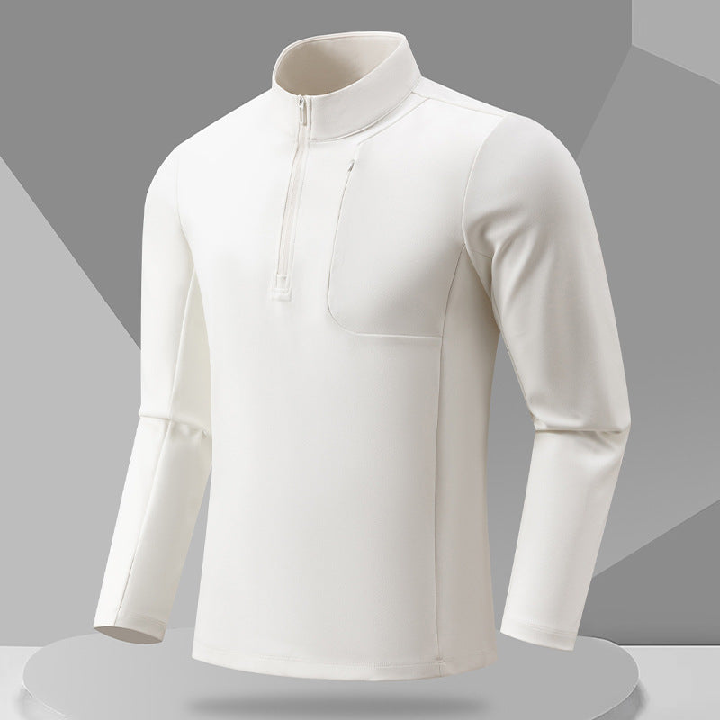 Functional long sleeve T-shirt for men with high collar and zipper Lune London