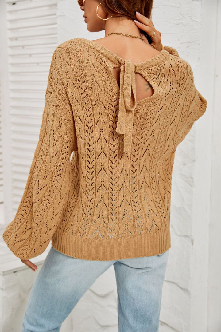 Pull en maille aérienne pour femme avec un motif délicat et des manches larges Chic & Stil