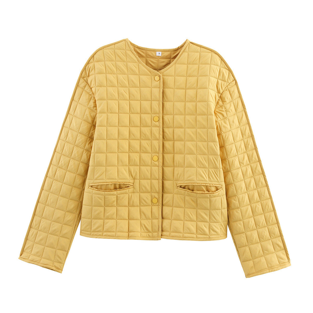 Quilted transition jacket for women with practical pockets Lune London