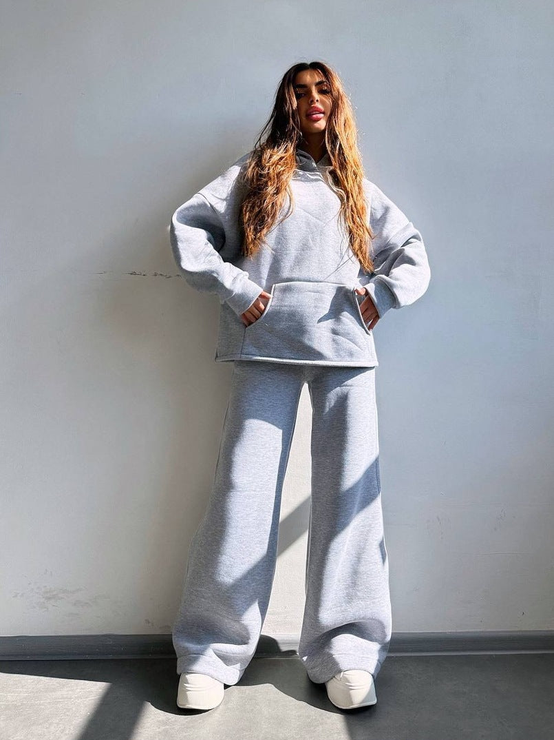 Women's casual hoodie and wide pants set Chic & Stil