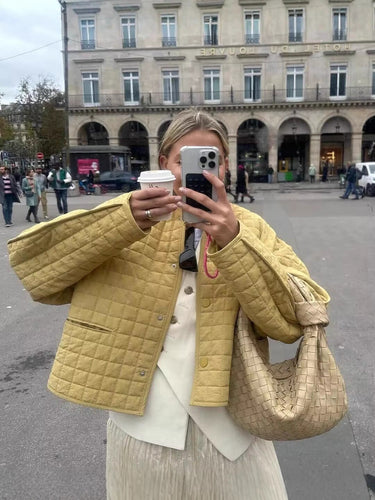 Quilted leisure jacket for women with button placket and pockets Lune London