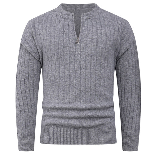 Knit sweater for men with high collar and modern zip Lune London
