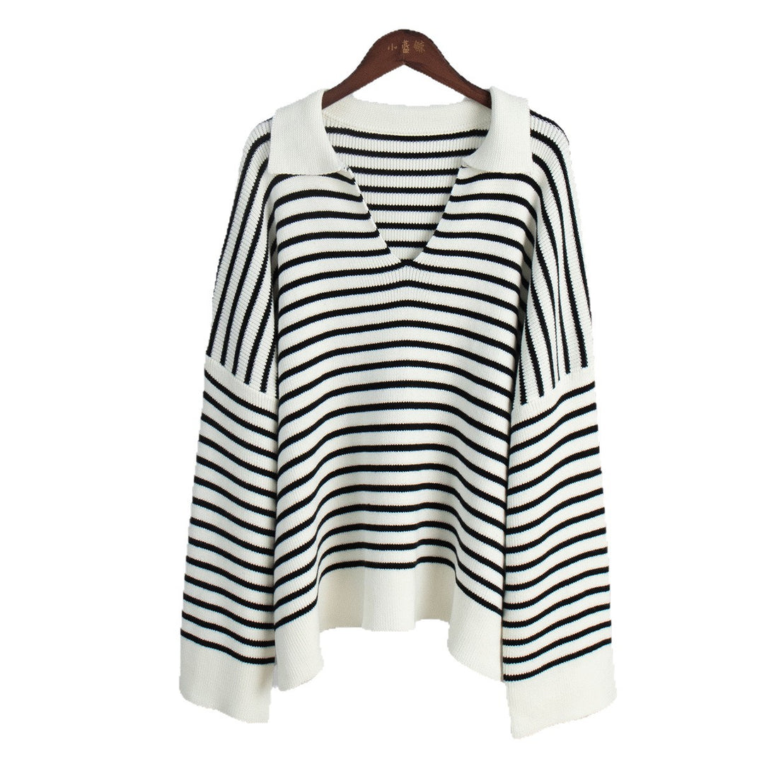 Pull en tricot rayé pour femmes avec coupe confortable Chic & Stil