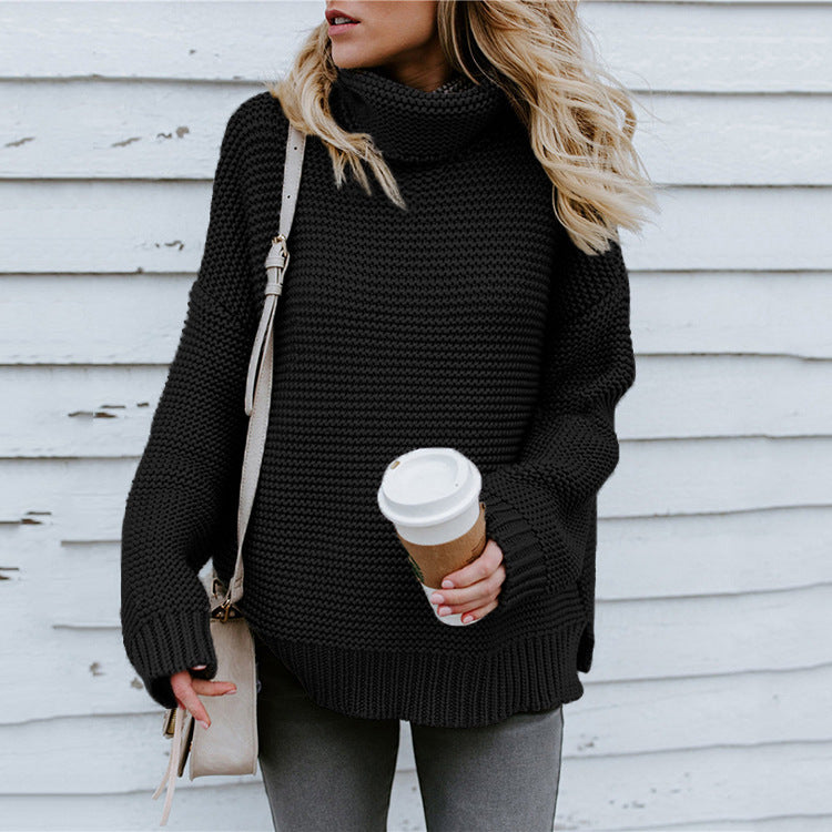 Chunky knit sweater for women with a turtleneck and relaxed fit Lune London
