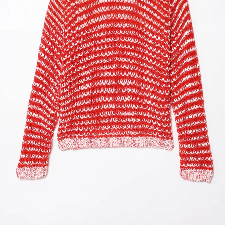Casual knit sweater for women with trendy collar and fastening ties Lune London