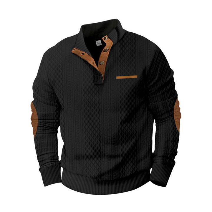 Knitted sweater for men with textured design and contrasting details Lune London