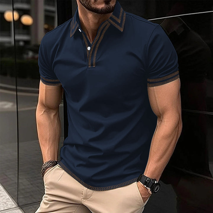 Stylish men's polo with trendy embroidery details Lune London