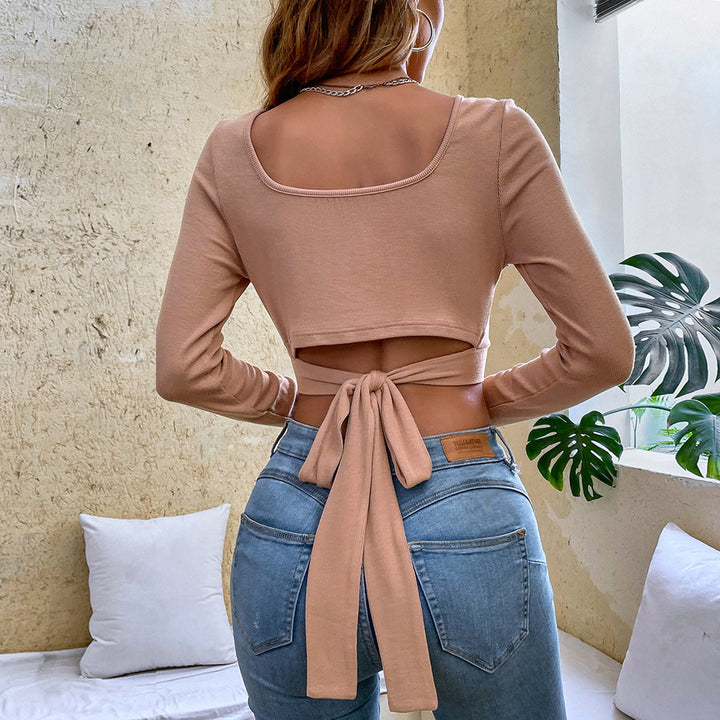 Short women's blouse with complex draping details Chic & Stil