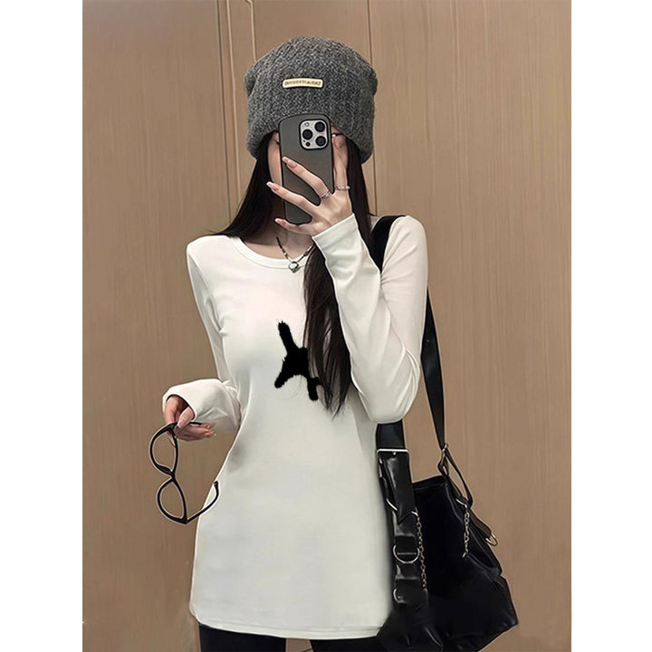 T-shirt pour femmes à manches longues avec col rond élégant Chic & Stil