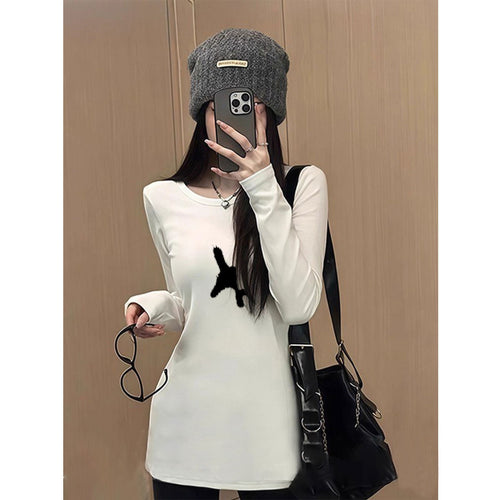 T-shirt pour femmes à manches longues avec col rond élégant Chic & Stil