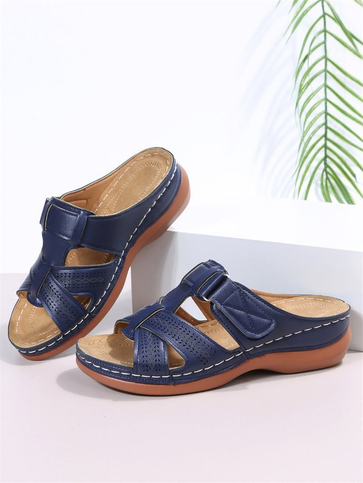 Comfortable sandals for women with breathable inserts and adjustable strap Lune London