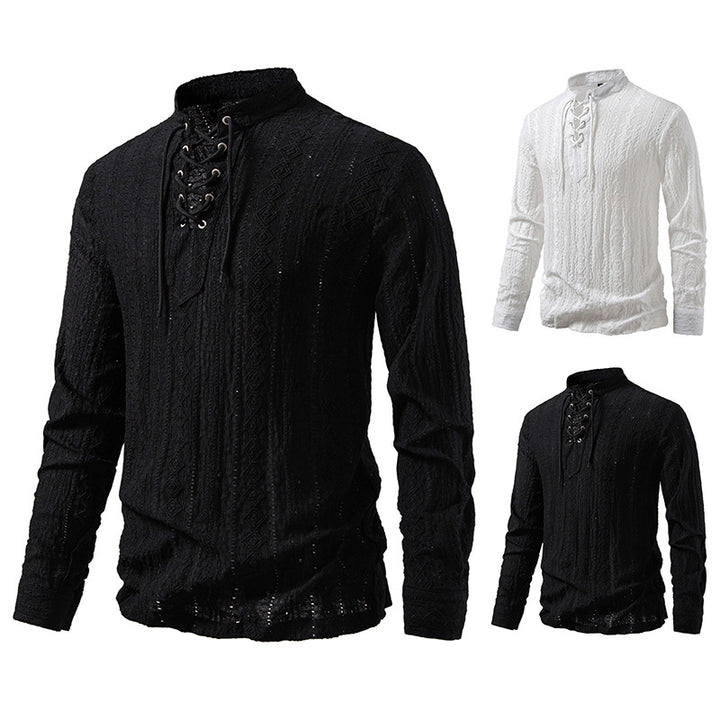 Long sleeve shirt for men with creative lace design Lune London