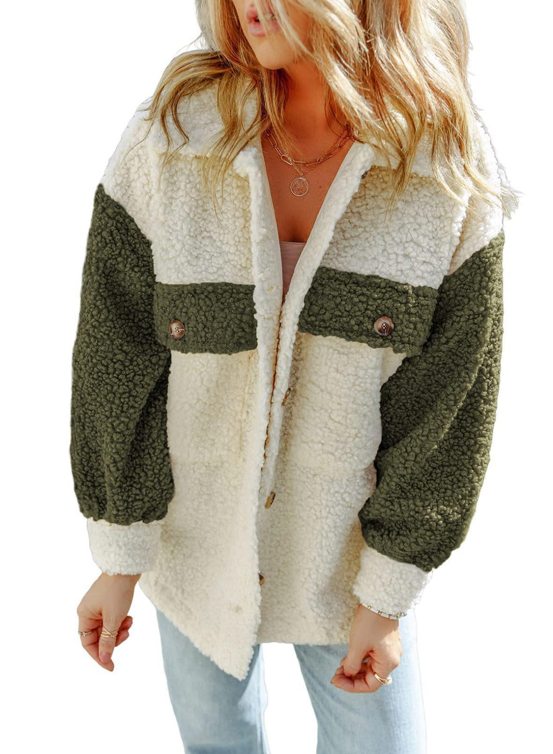 Ladies Comfortable Fleece Jacket with Snap Buttons Lune London