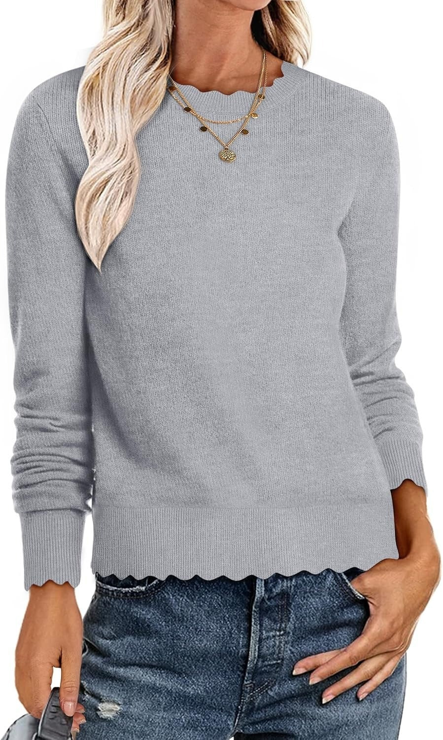 Chic and Stylish Women's Sweatshirt with Wavy Hem