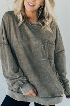 Women Oversized Comfortable Sweatshirt with Pockets Lune London