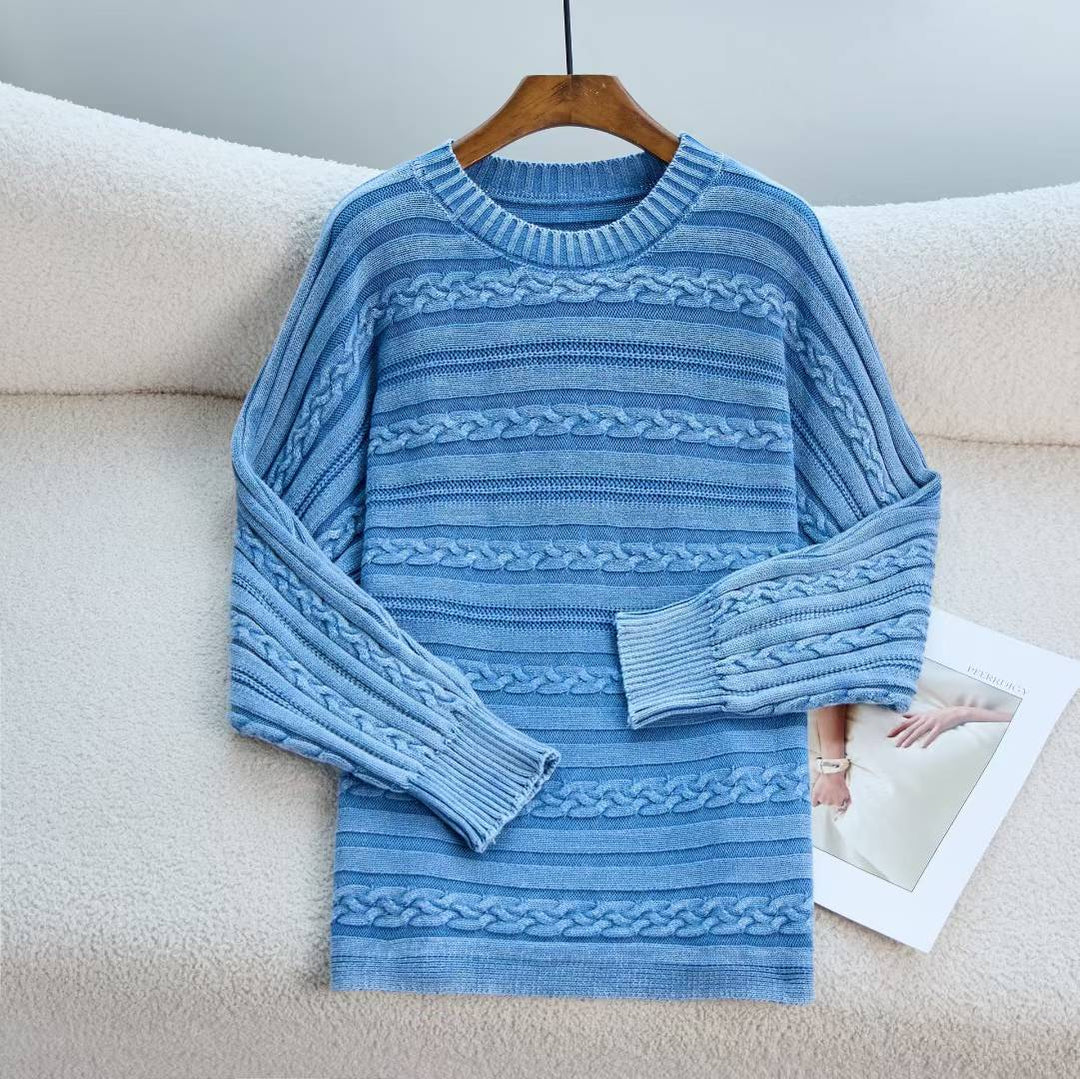 Pull en maille épaisse pour femmes avec un motif en relief à la mode et une coupe décontractée Chic & Stil