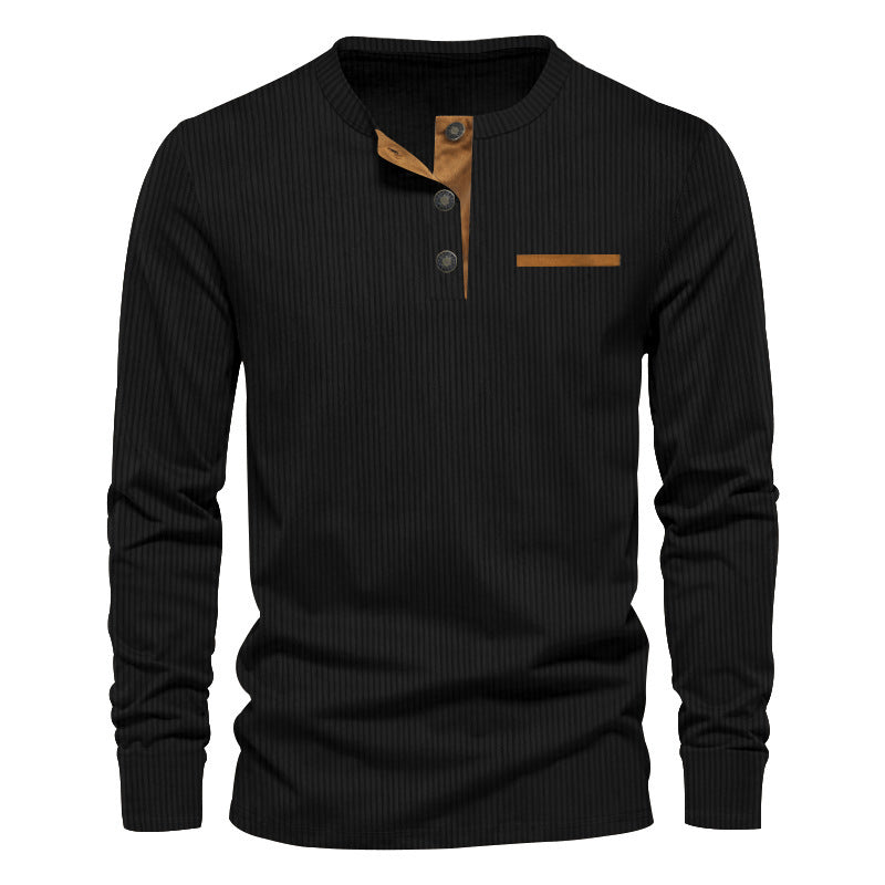 Men's long sleeve shirt with striped design and button placket Lune London