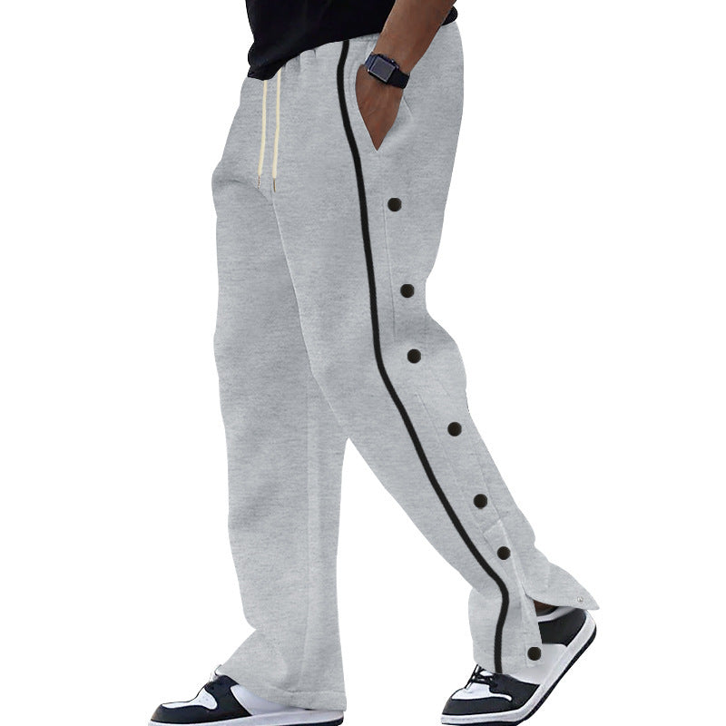 Sport leisure pants for men with snap buttons on the side and elastic waist Lune London