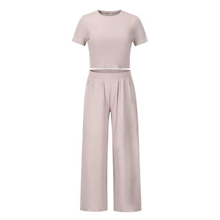 Ladies Comfortable Cotton Crop-top with Wide Pants Lune London