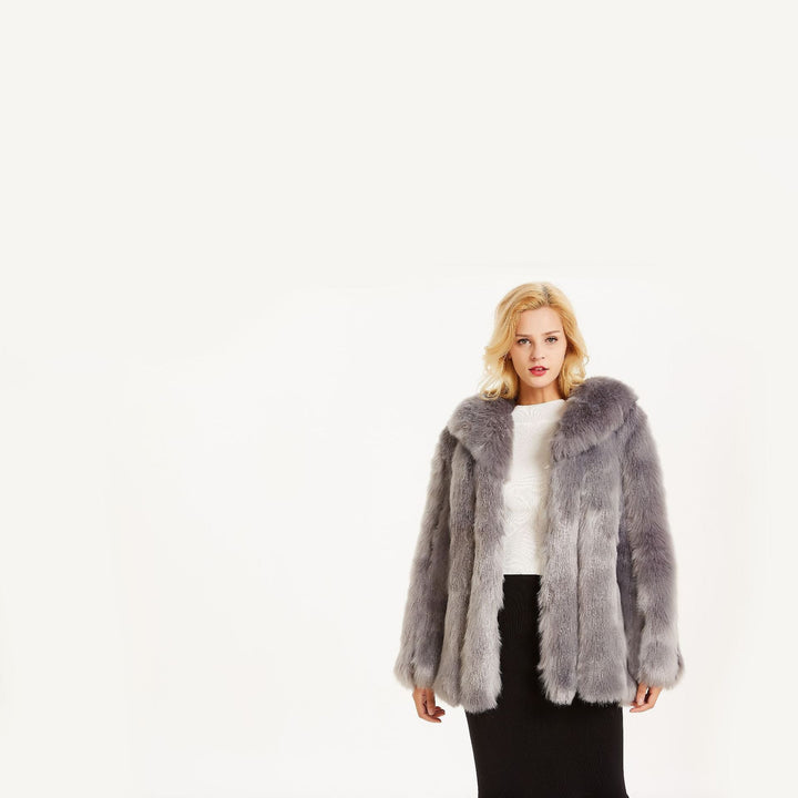 Ladies Luxurious Faux Fur Jacket with Voluminous Sleeves Lune London