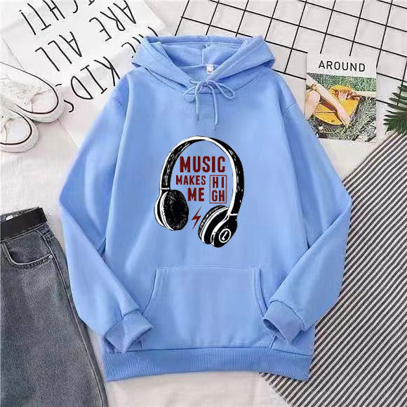 Women's hoodie with creative music design Chic & Stil