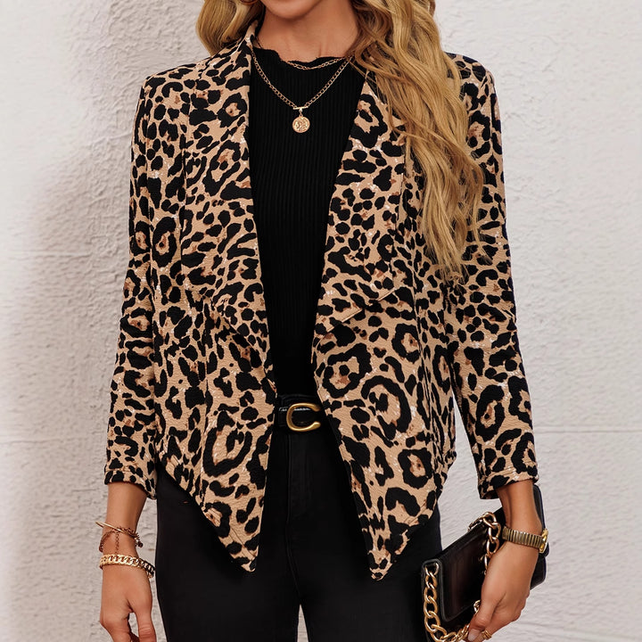 Lune London trendy women's animal print blazer