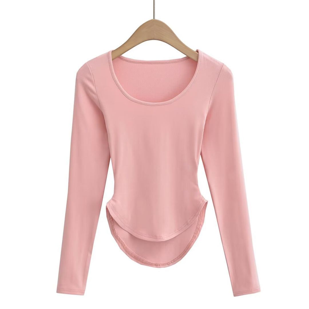 Long sleeve shirt for women with a modern fit and a rounded hem Lune London