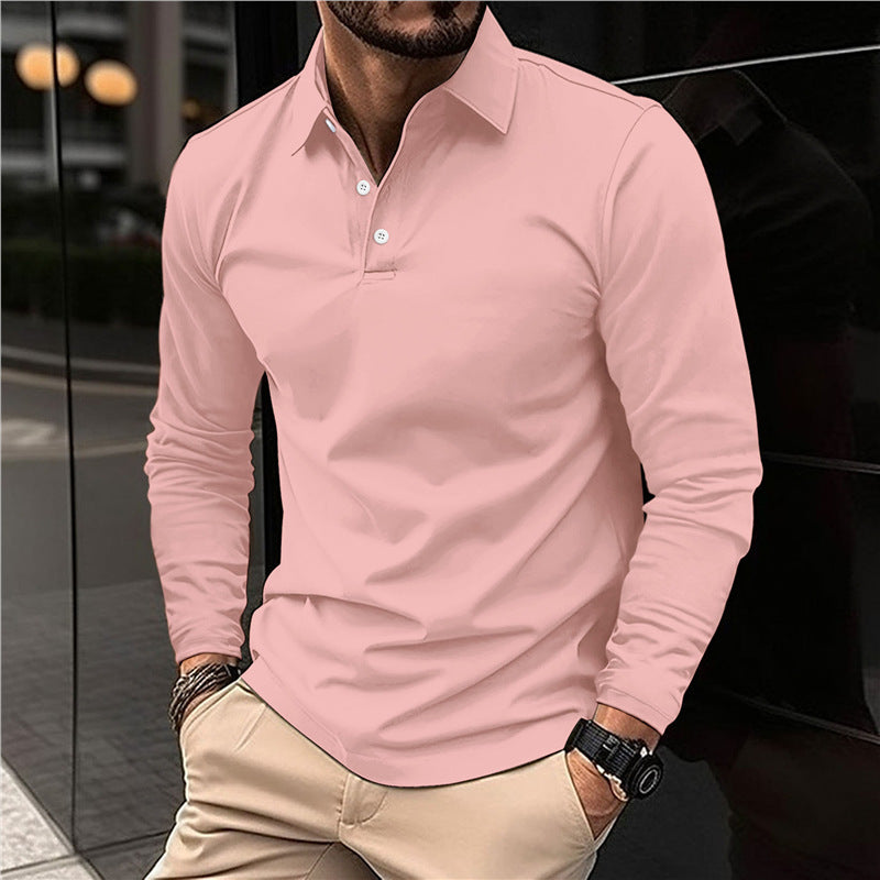 Men's Long Sleeve Polo with Modern Collar and High Quality Cotton Lune London