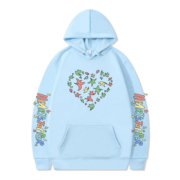 Women's hoodie with creative heart and leaf design Lune London