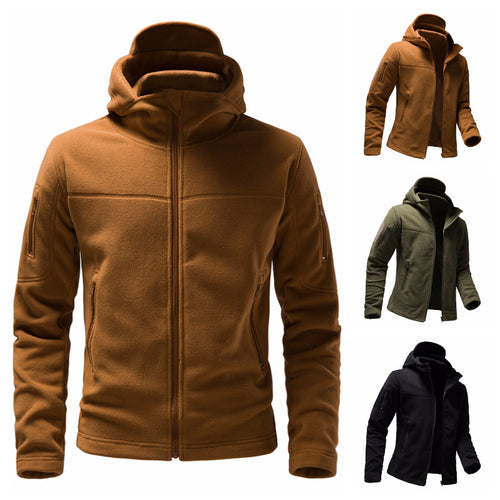 Men's fleece jacket with hood and functional pockets Lune London