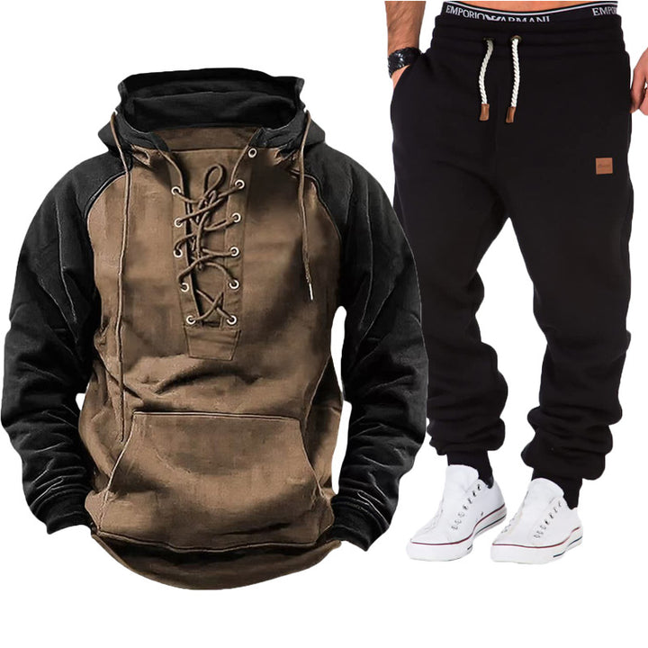 Casual hoodie for men with braided lace closure and comfortable jogger pants Lune London