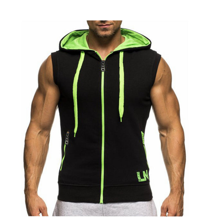 Men's Sleeveless Sports Hoodie with an Innovative Design and Practical Pockets Lune London