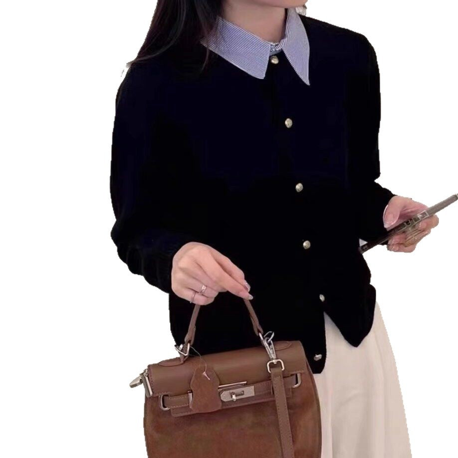 Cardigan en maille fine pour femmes avec détails en boutons dorés Chic & Stil